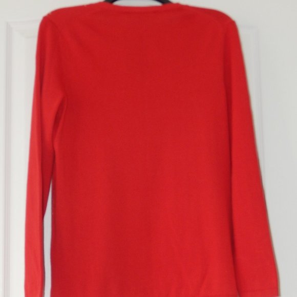 Tommy Hilfiger Golden Studded Knit 100% COTTON V NECK PULLOVER SWEATER - Picture 5 of 6